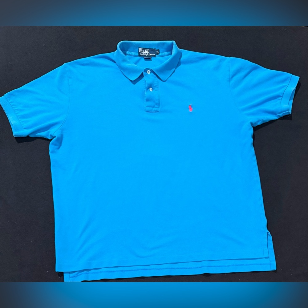 Polo‎ Ralph Lauren Polo Shirt Mens Teal Aqua Regular Fit Vintage Mens XL